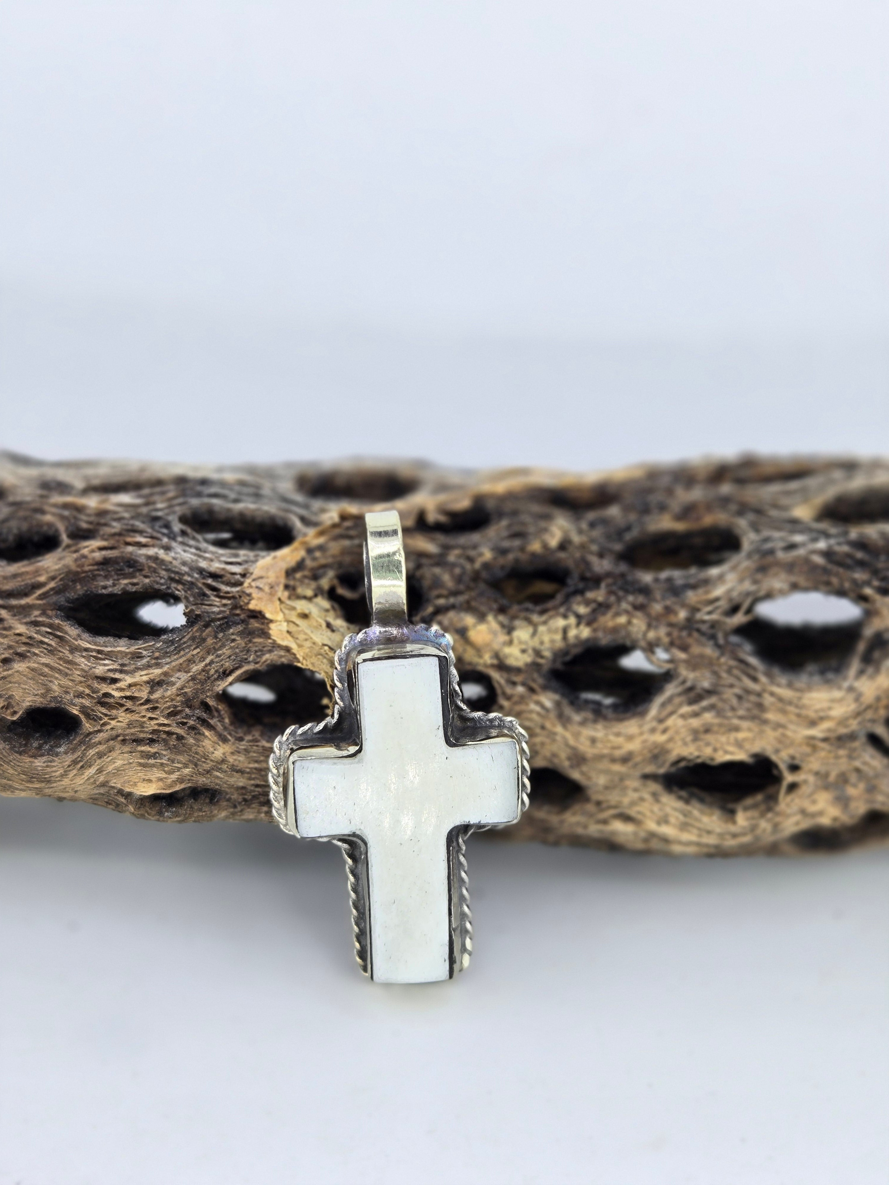 Buffalo Bone Cross Pendant, view 5