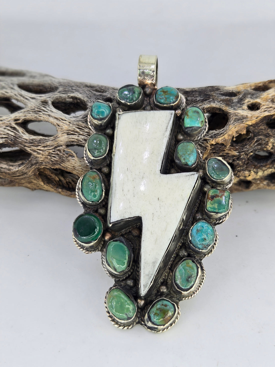Turquoise Lightning Bolt Pendant, view 7