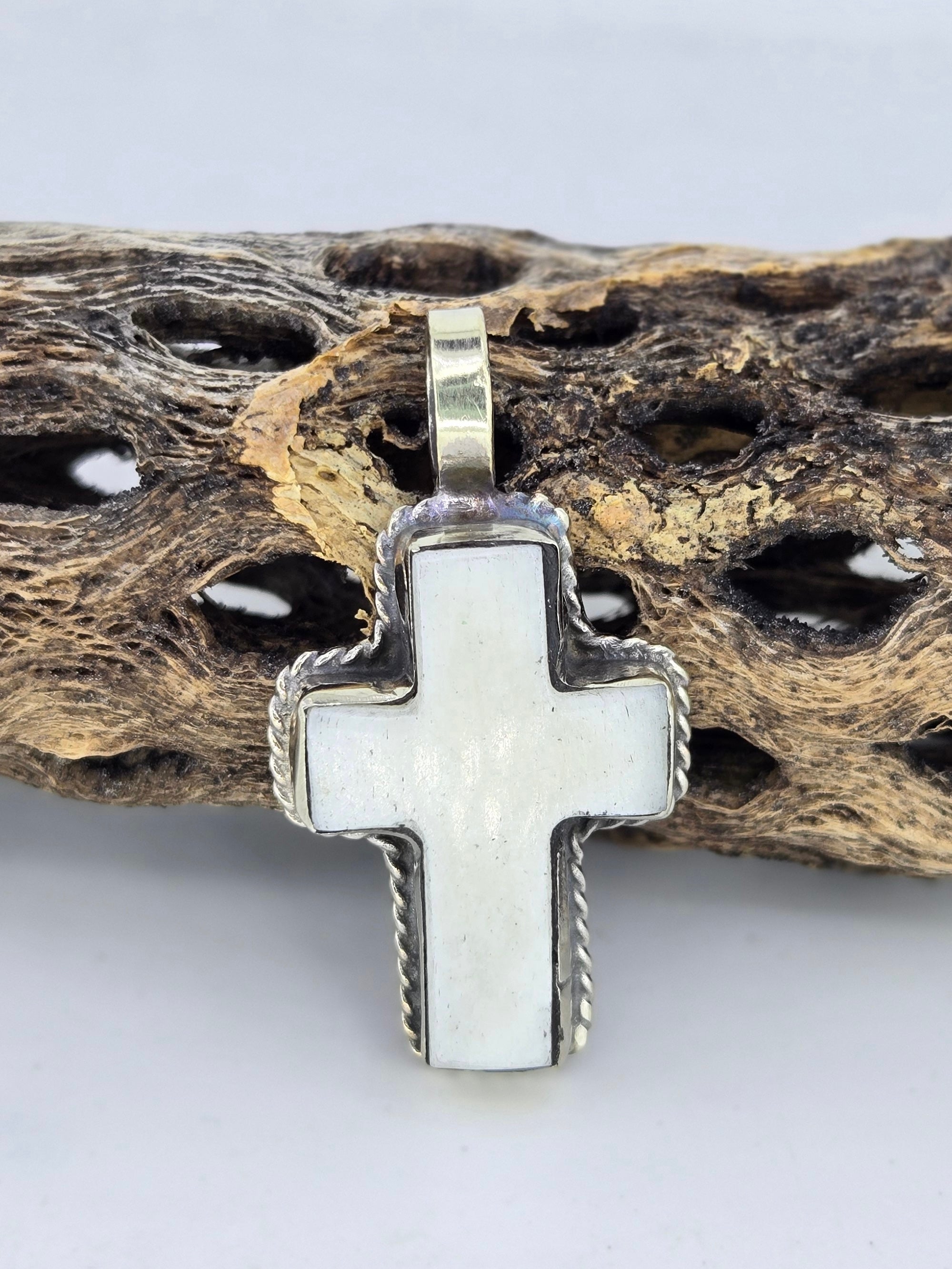 Buffalo Bone Cross Pendant, view 6