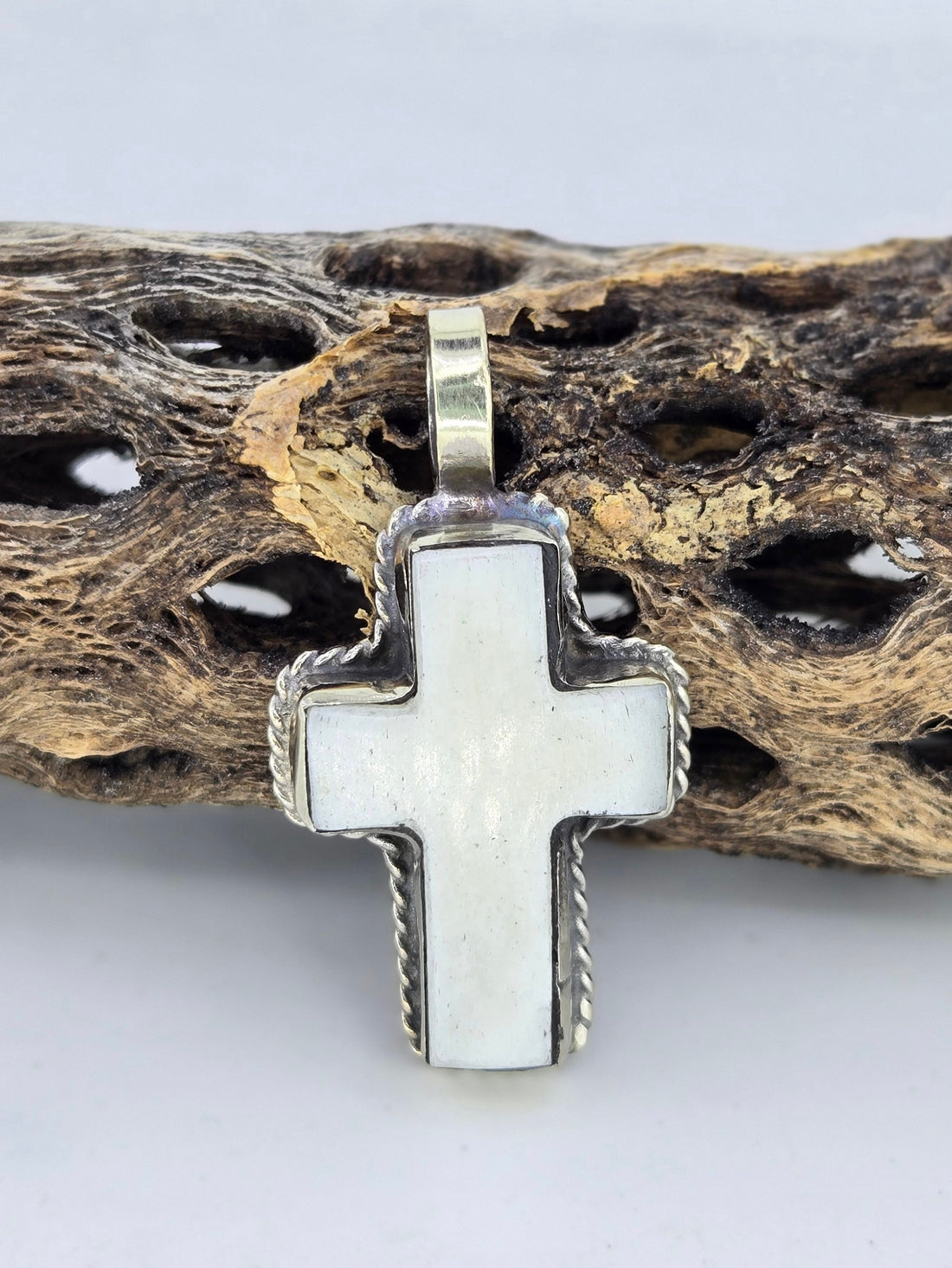 Buffalo Bone Cross Pendant, view 6