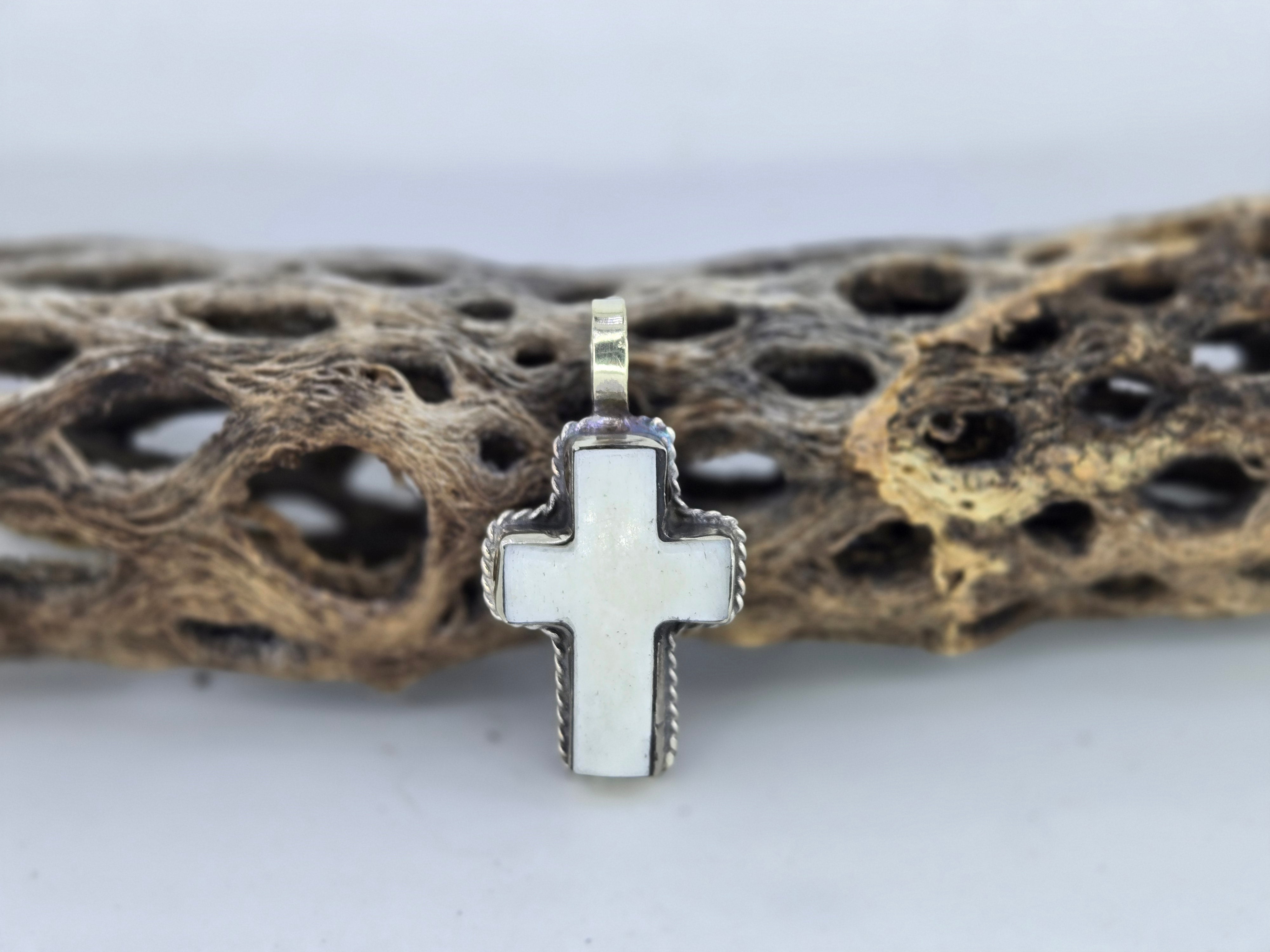 Buffalo Bone Cross Pendant, view 7