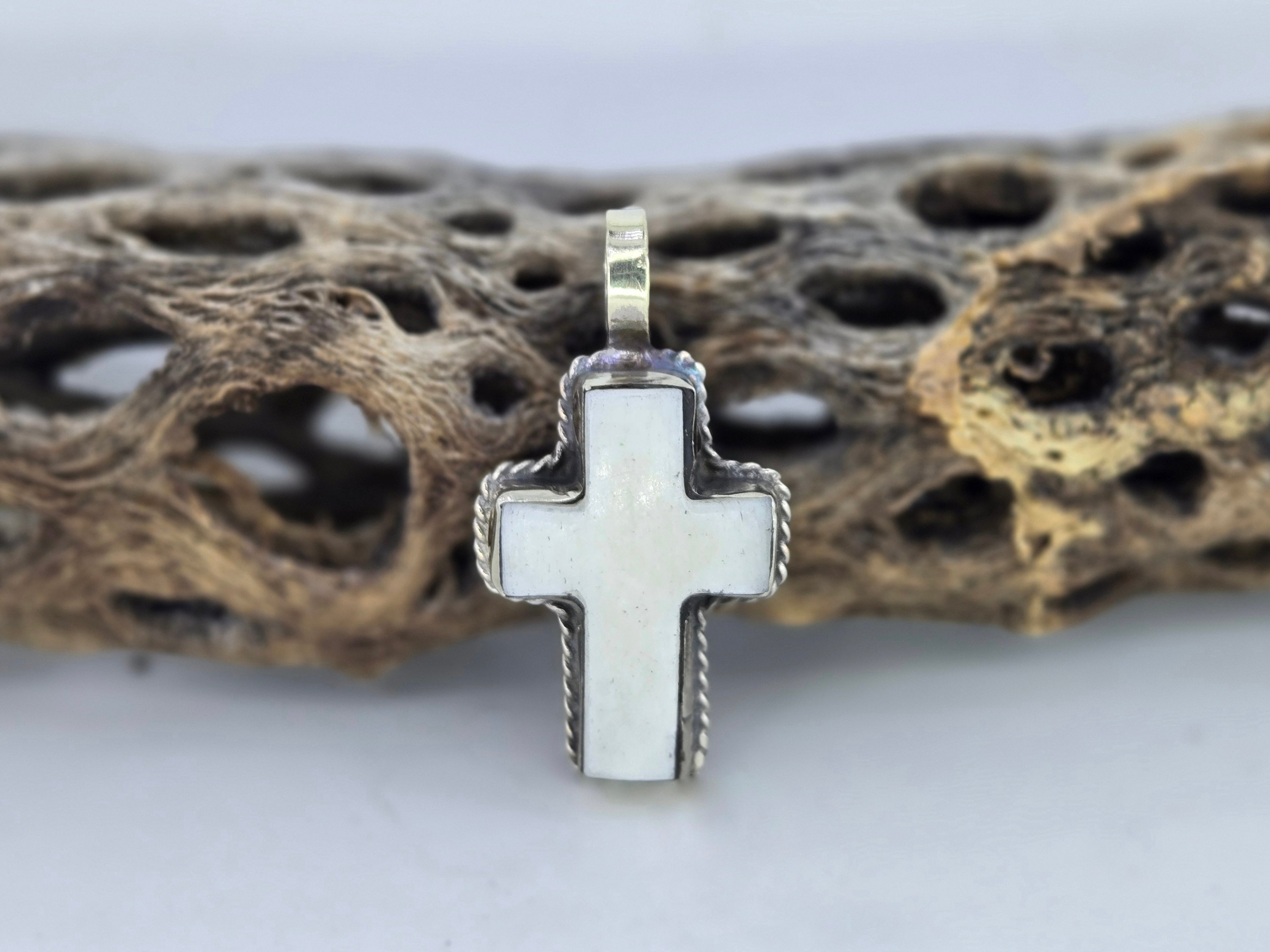 Buffalo Bone Cross Pendant, view 8
