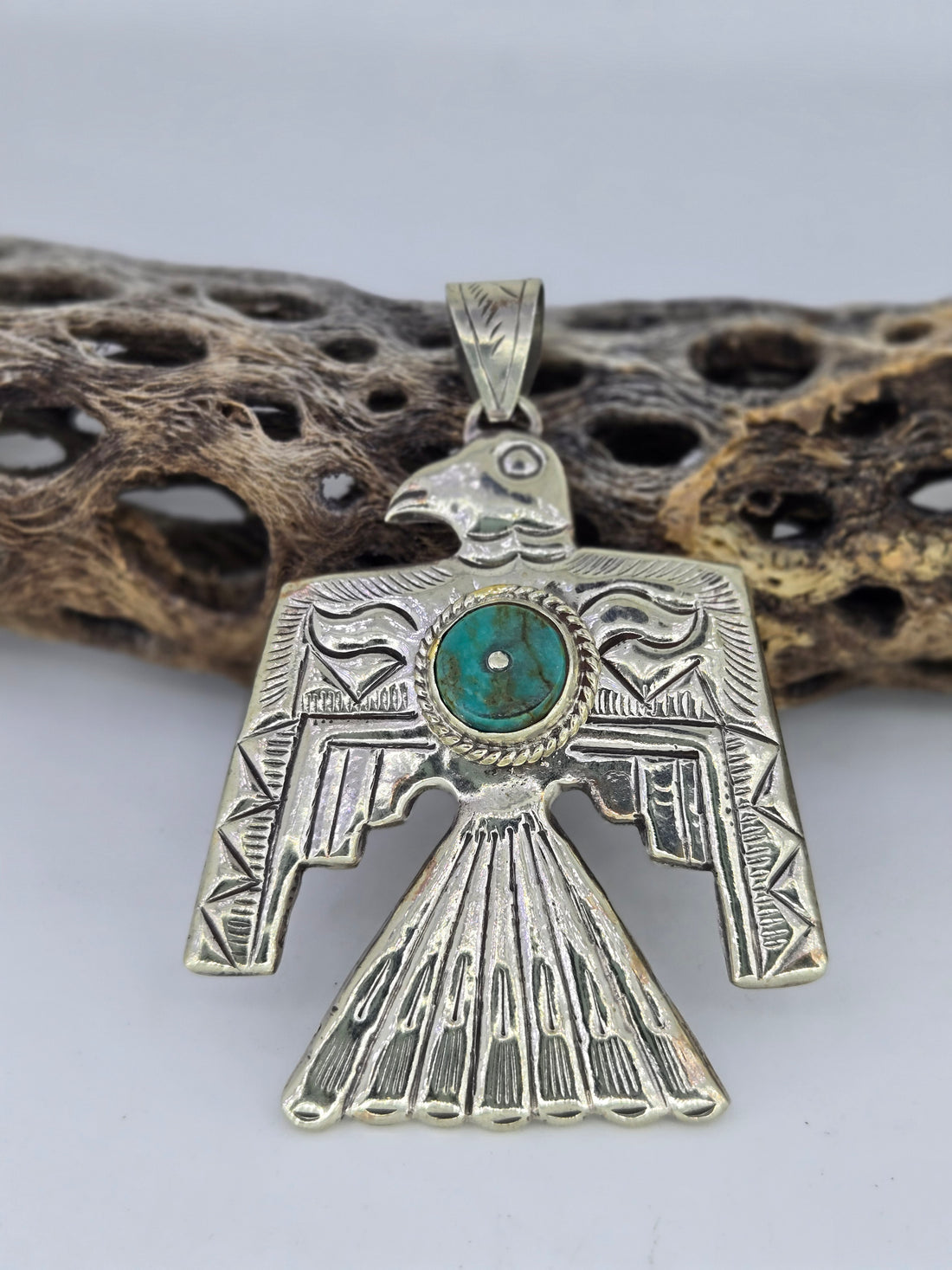 Turquoise Thunderbird Pendant, view 5