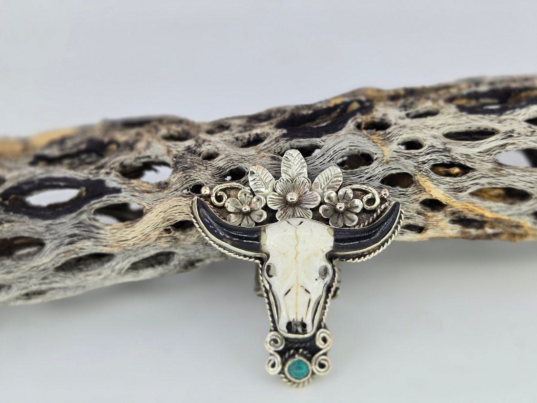 Flower Crown Cow Skull Ring, view 4