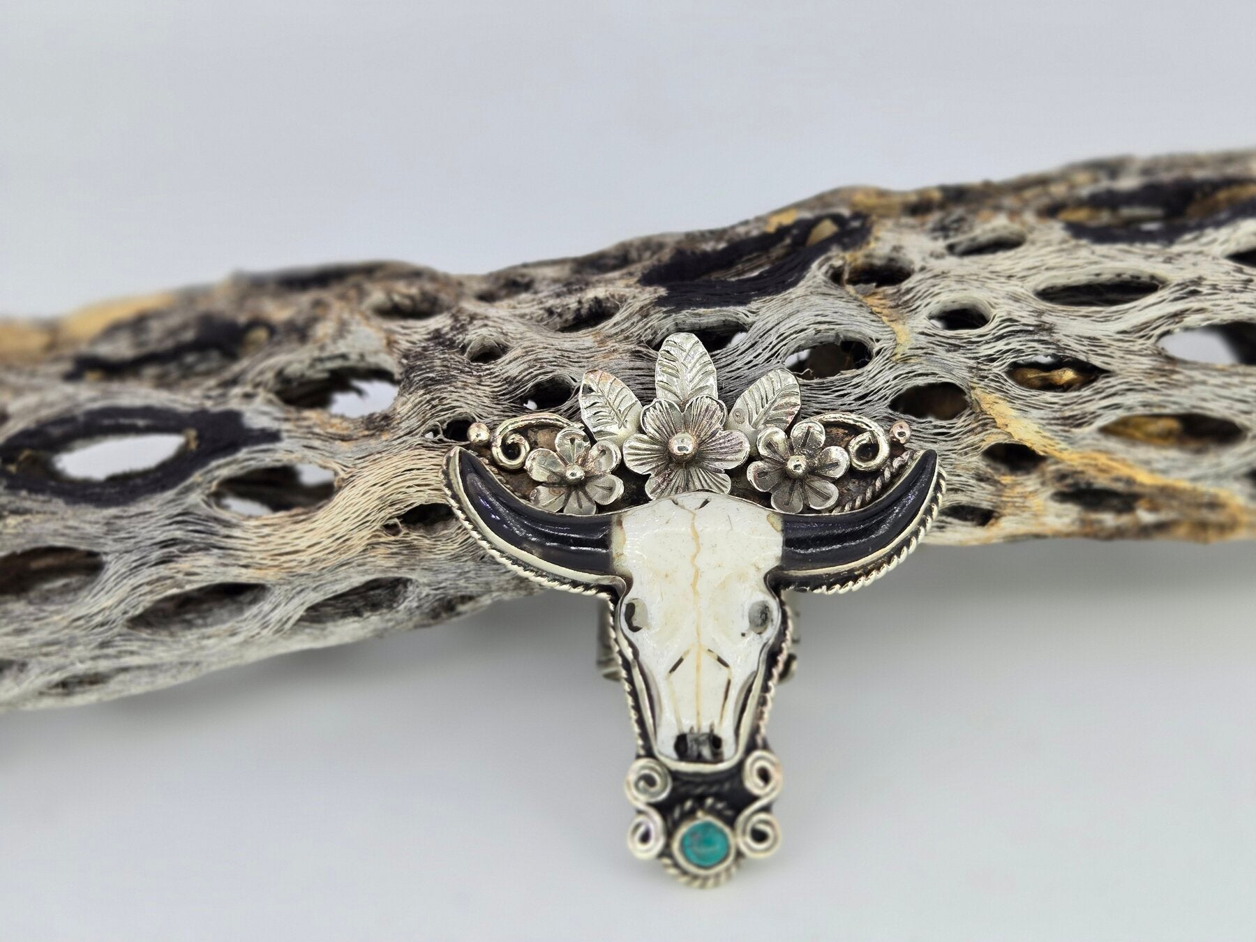 Flower Crown Cow Skull Ring, view 5
