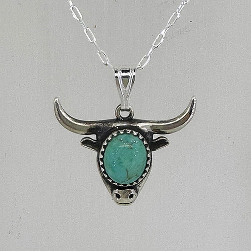 Sterling Silver & Turquoise Cow necklace