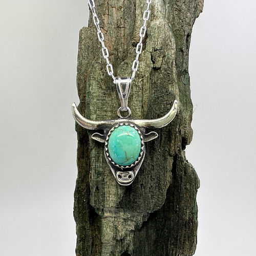 Sterling Silver & Turquoise Cow necklace