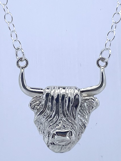 Sterling Silver Highland Cow necklace