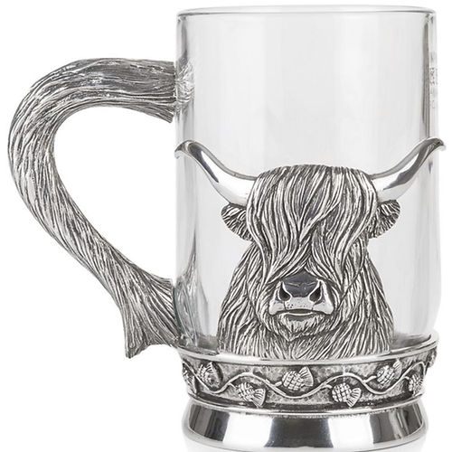 Highland Cow Glass Tankard