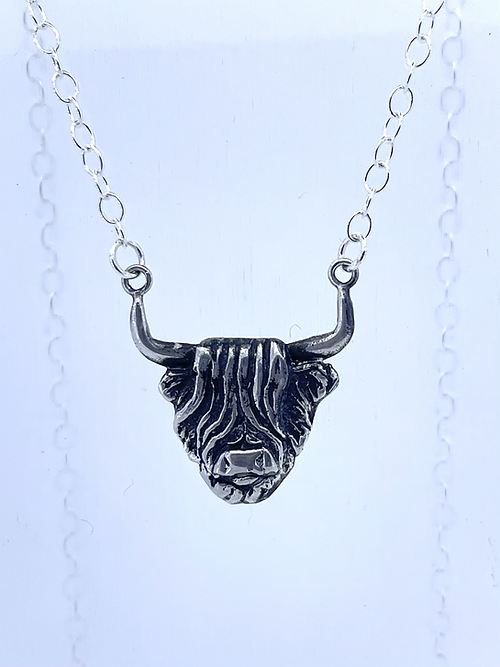 Sterling Silver Highland Cow necklace
