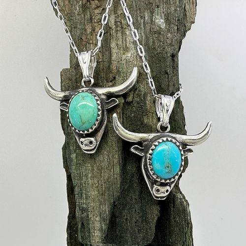 Sterling Silver & Turquoise Cow necklace