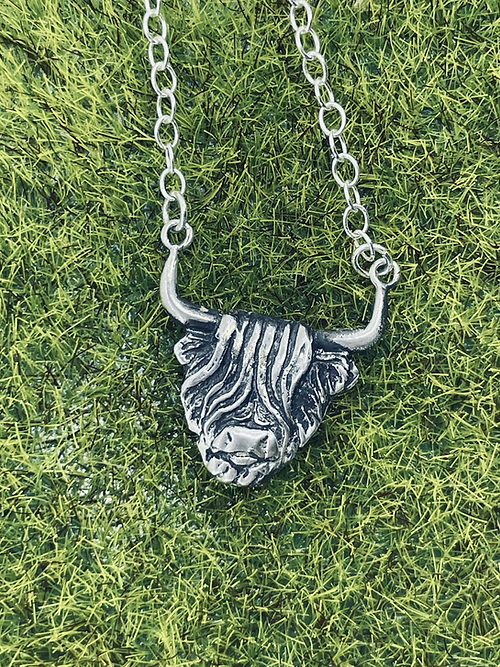Sterling Silver Highland Cow necklace