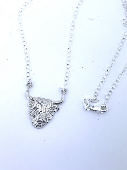 Sterling Silver Highland Cow necklace