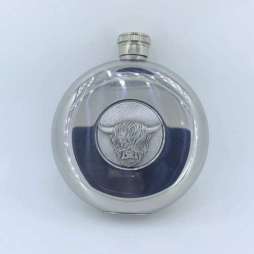 Highland cow hip flask
