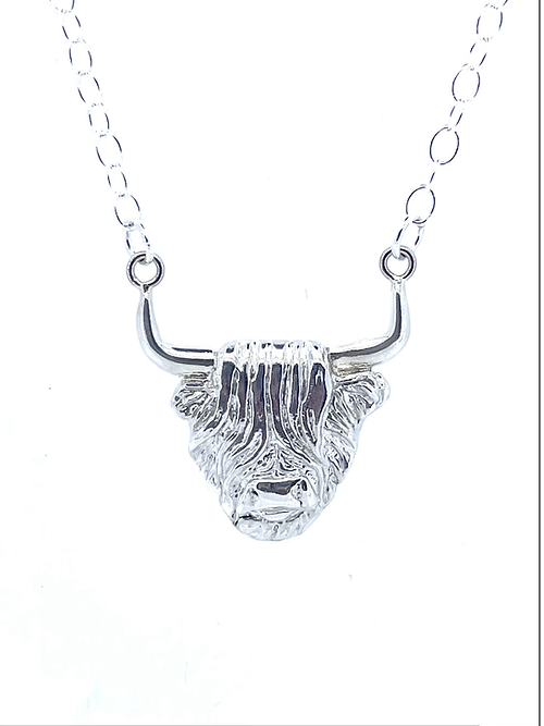 Sterling Silver Highland Cow necklace