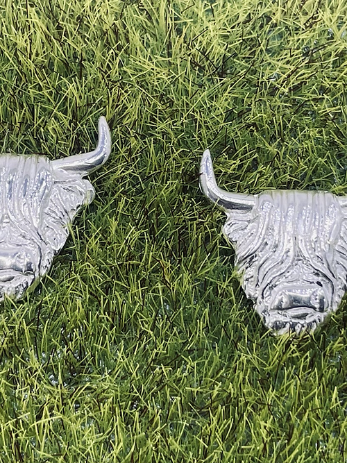 Sterling Silver Highland Cow Post Earrings