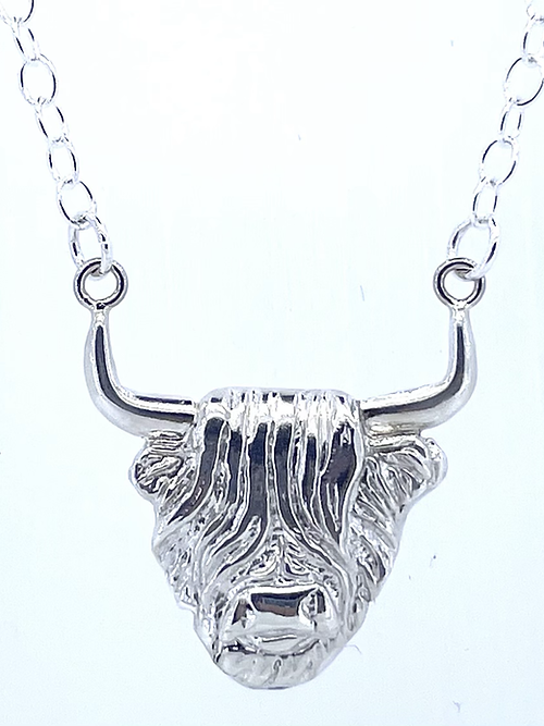 Sterling Silver Highland Cow necklace