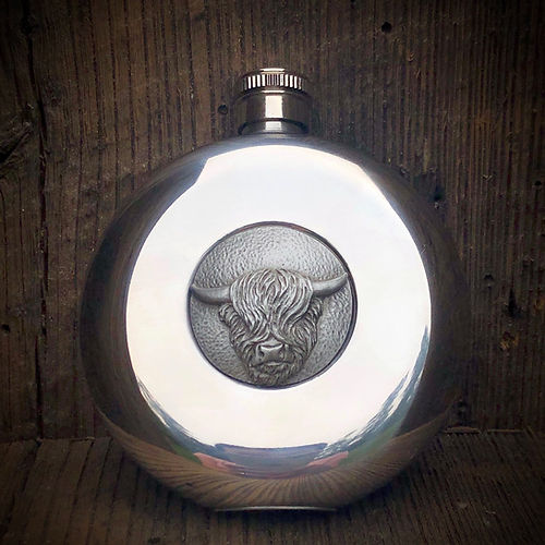 Highland cow hip flask