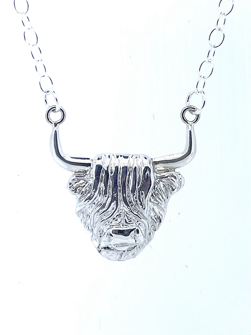 Sterling Silver Highland Cow necklace