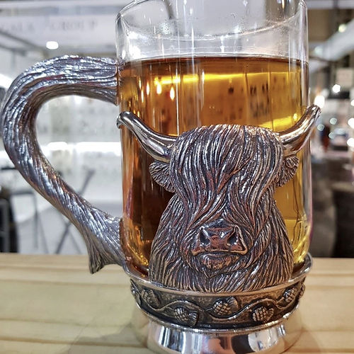 Highland Cow Glass Tankard