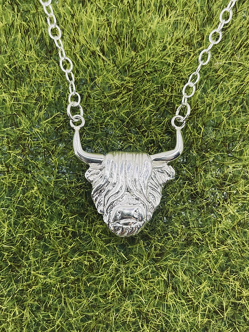 Sterling Silver Highland Cow necklace
